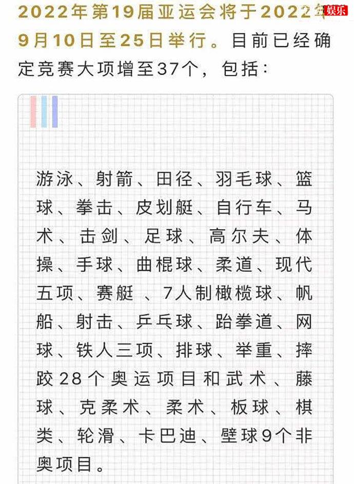 杭州亚运会新增项目