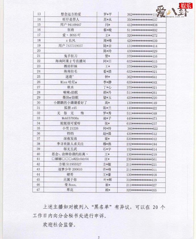 主播账号被封禁五年