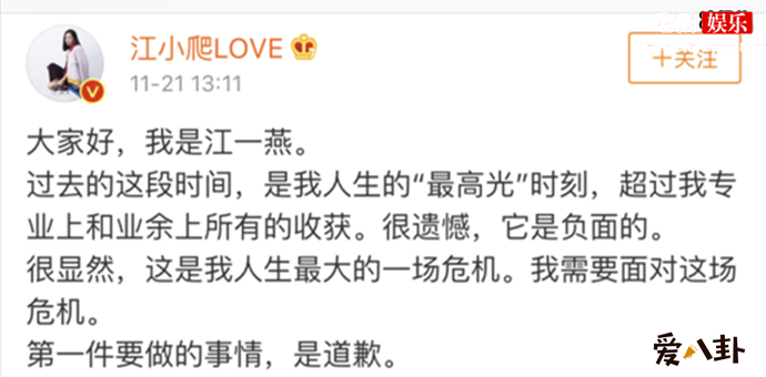 江一燕就获奖造假事件道歉