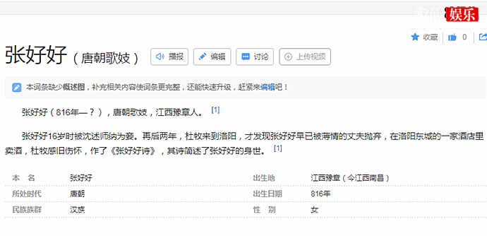 历史上的张好好