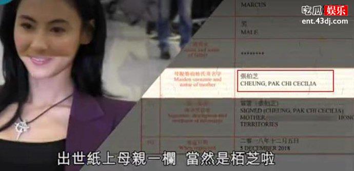 张柏芝第三胎出生证明