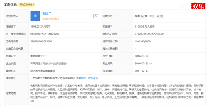 章子怡是哪家公司的股东