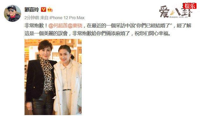 刘嘉玲和窦骁道歉